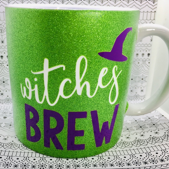 Halloween Witches Brew Green Glitter Mug 22 oz - Picture 3 of 9